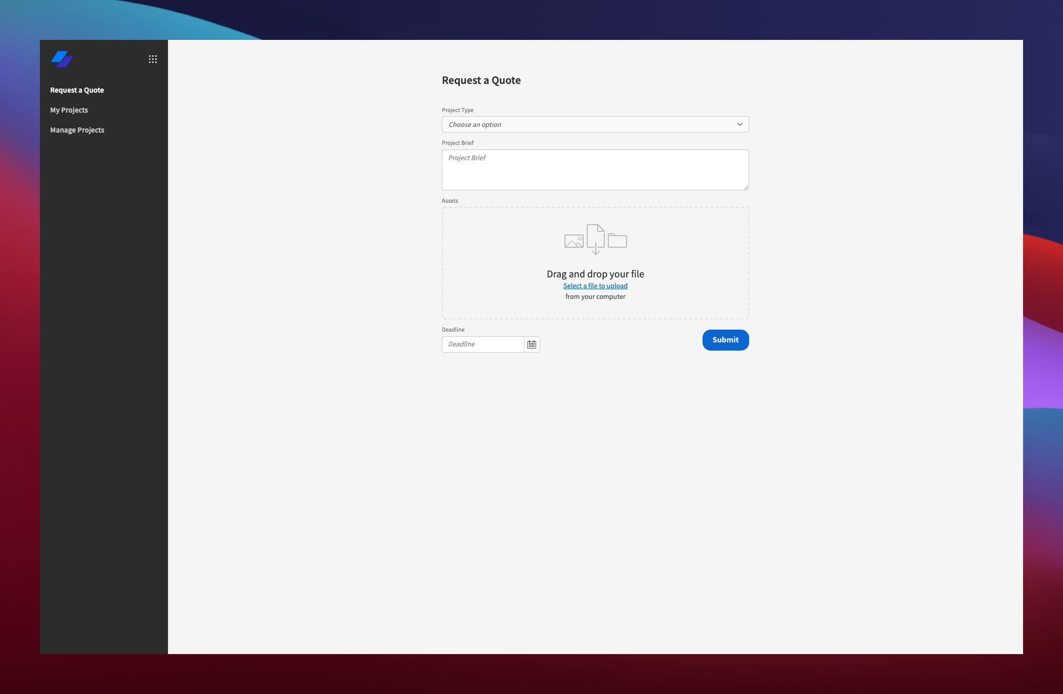 File sharing UI in agency client portal