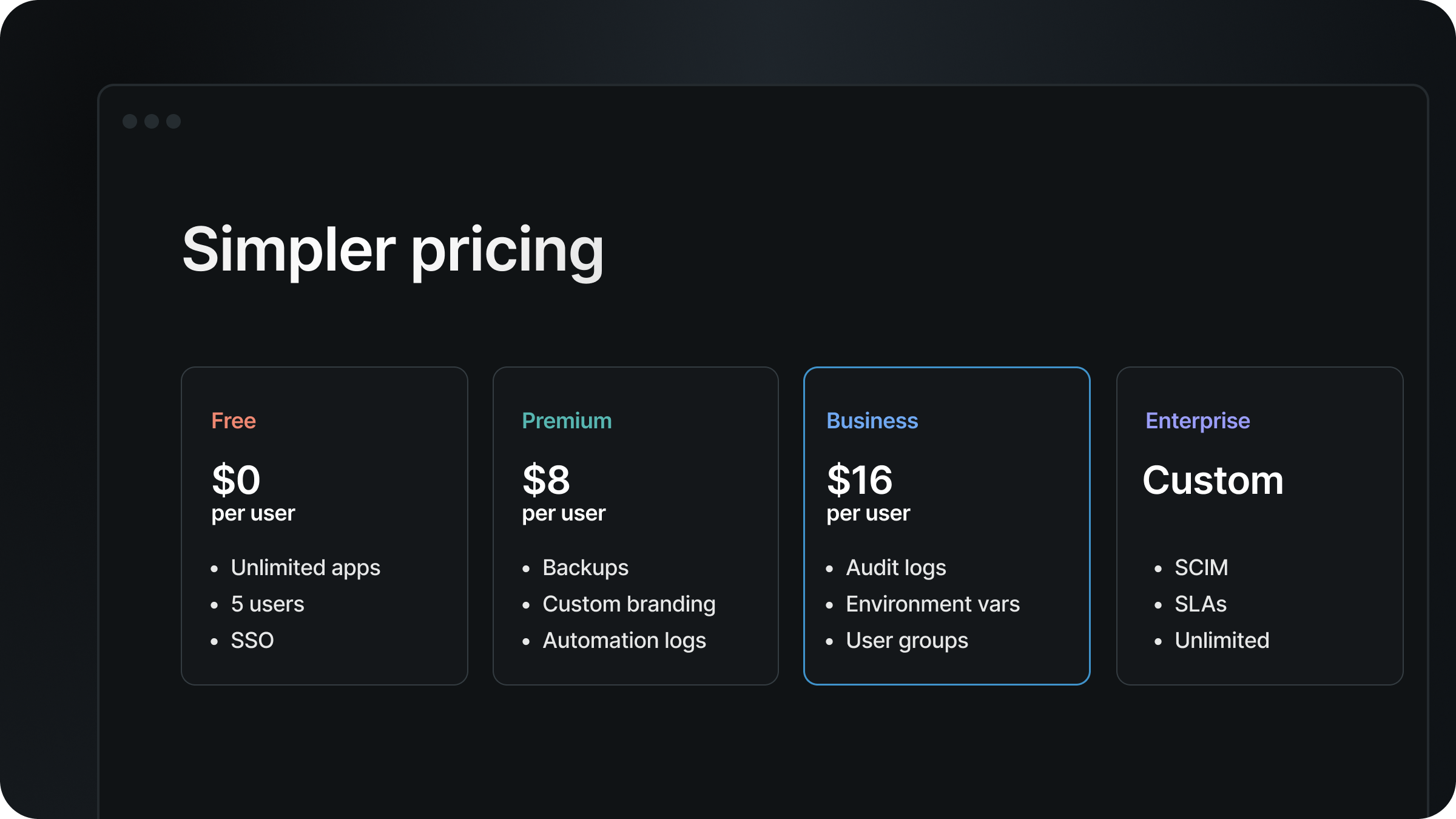 New simpler pricing
